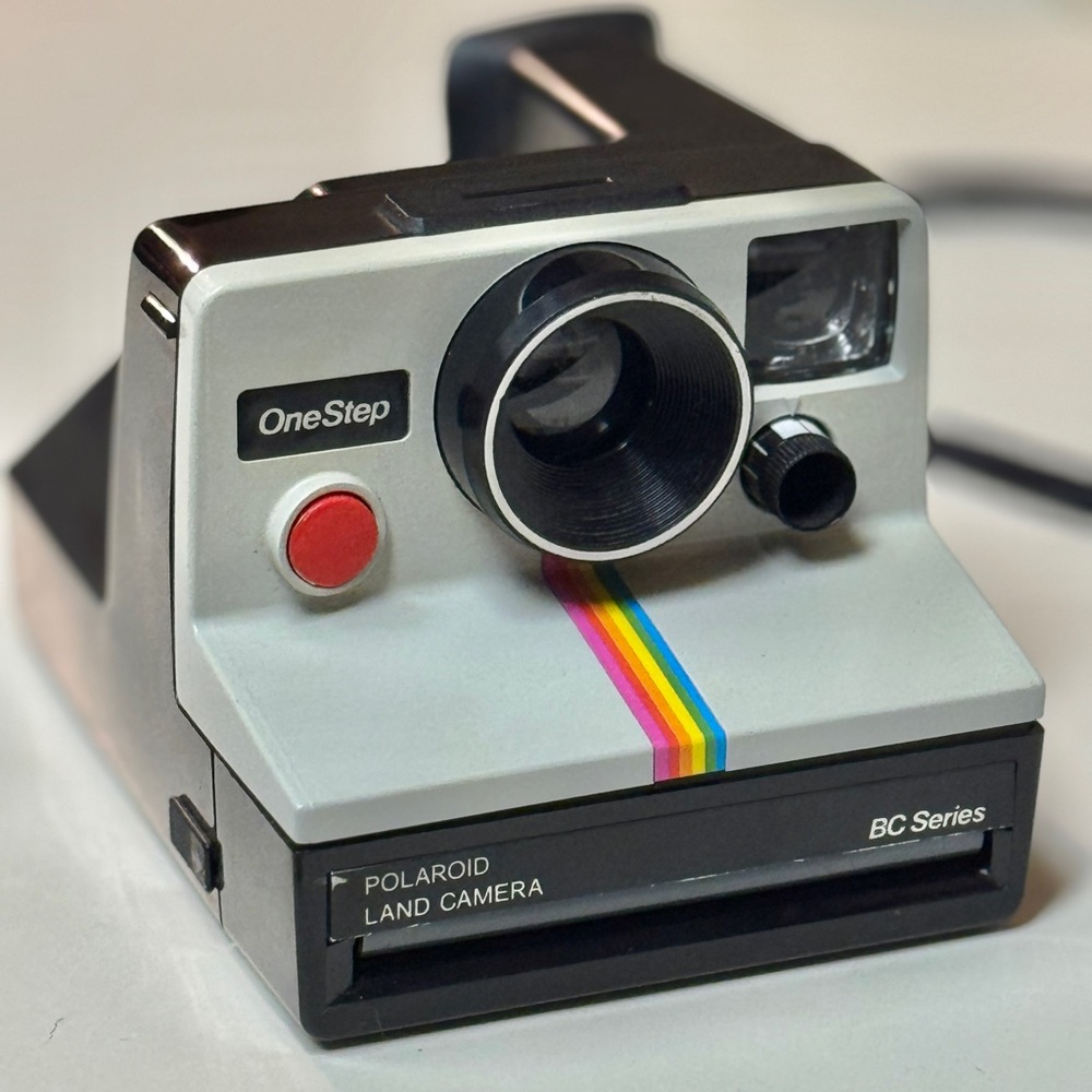 SOLD Vintage Polaroid OneStep Land Camera BC Series Rainbow Stripe